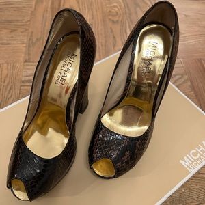 Michael Kors Vintage snakeskin platform heels